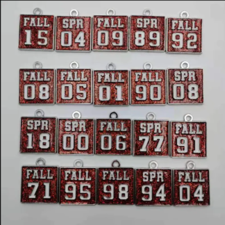 Red and White Initiate/Pledge Term Year Charm (1963-current year)
