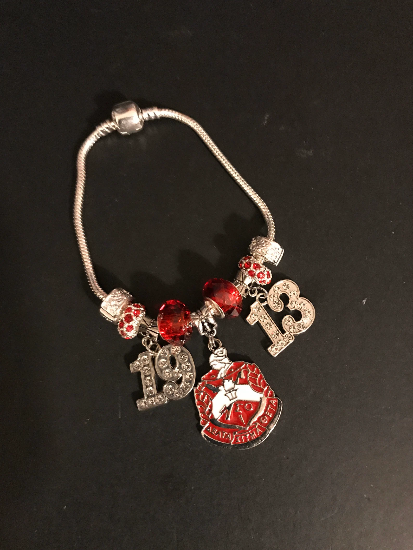 8” 1913 Delta charm bracelet