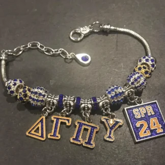 8" Blue & Gold chapter initiate charm bracelet.