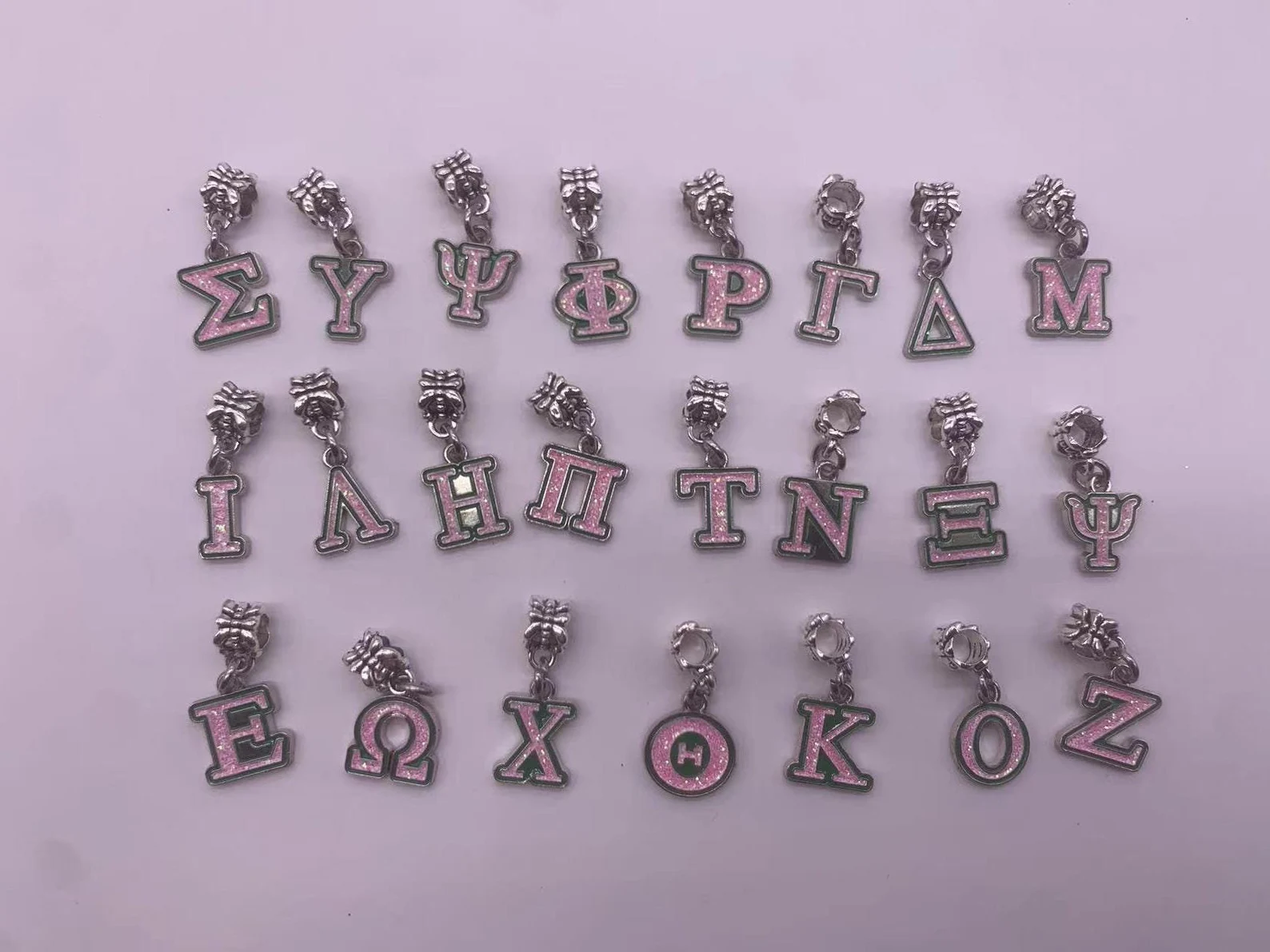 Greek Letter - Pink & Green