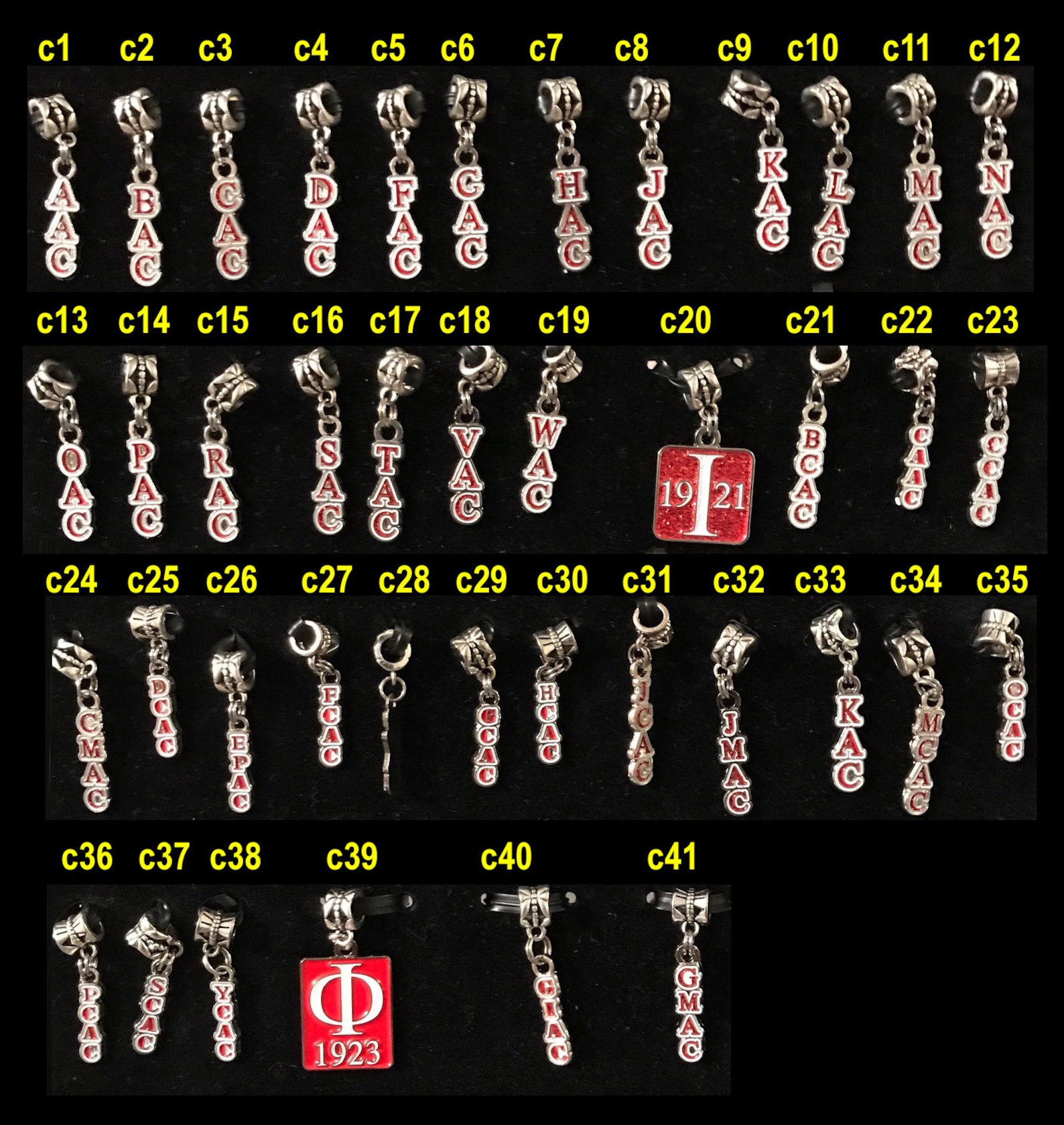 Delta 3 Letter Alumnae Chapter Charms